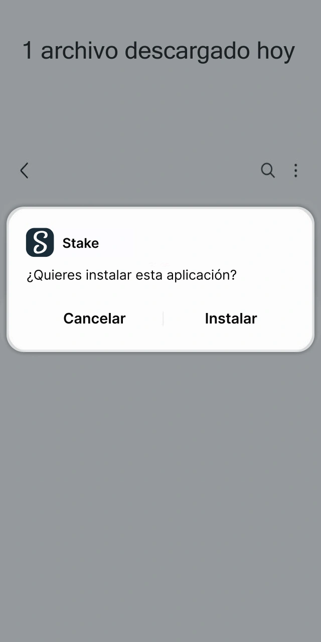 Pulsa el botón de instalar en la ventana emergente para finalizar el proceso de Stake.