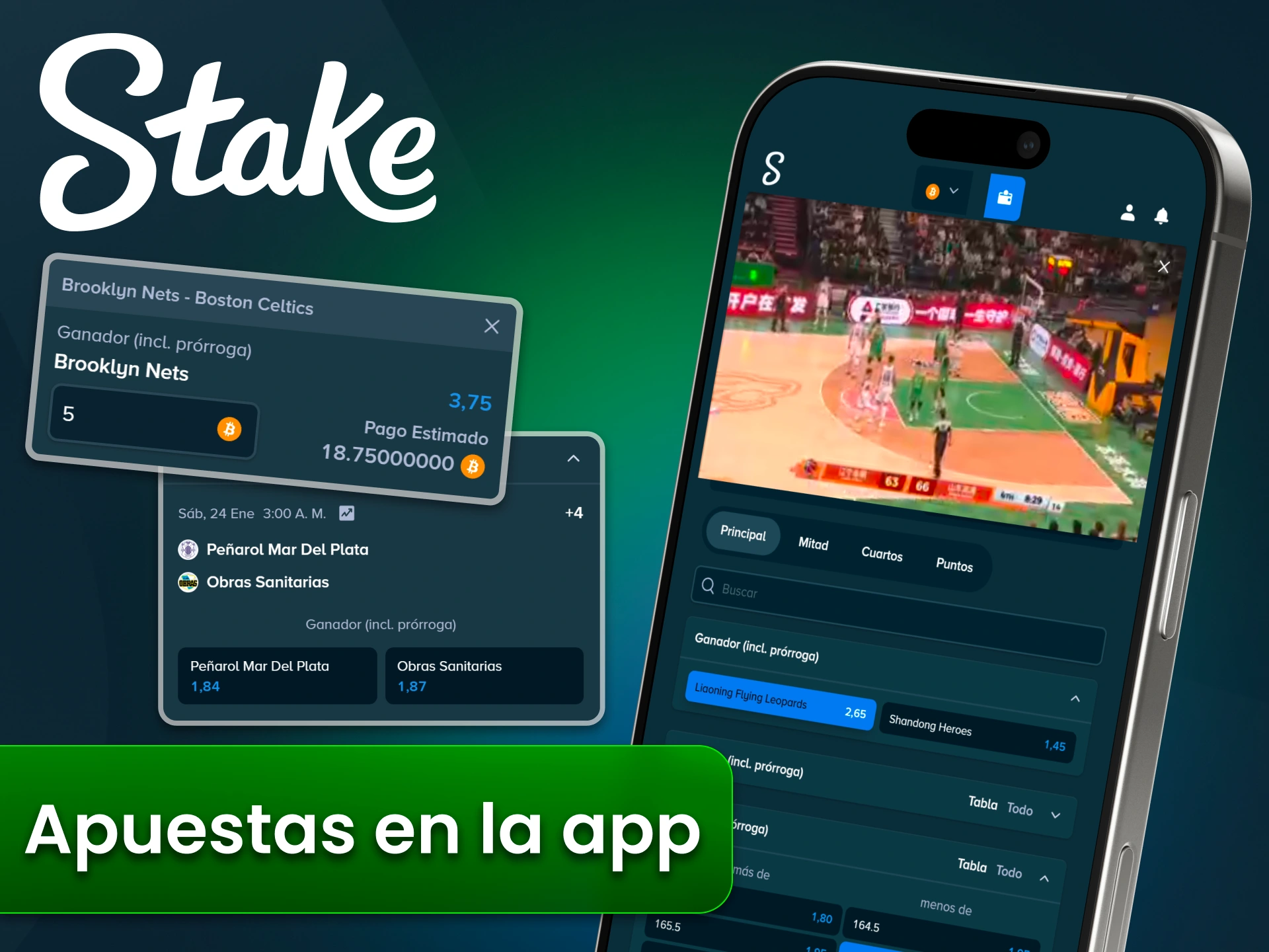 SeguÍ el básquet y apostá fácil desde el celular en Stake.