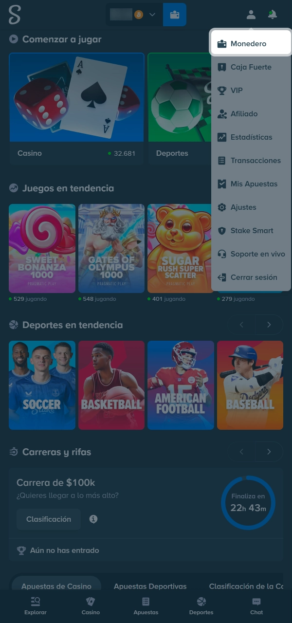 Hacé tu depósito inicial fácil y activá el bono en Stake.