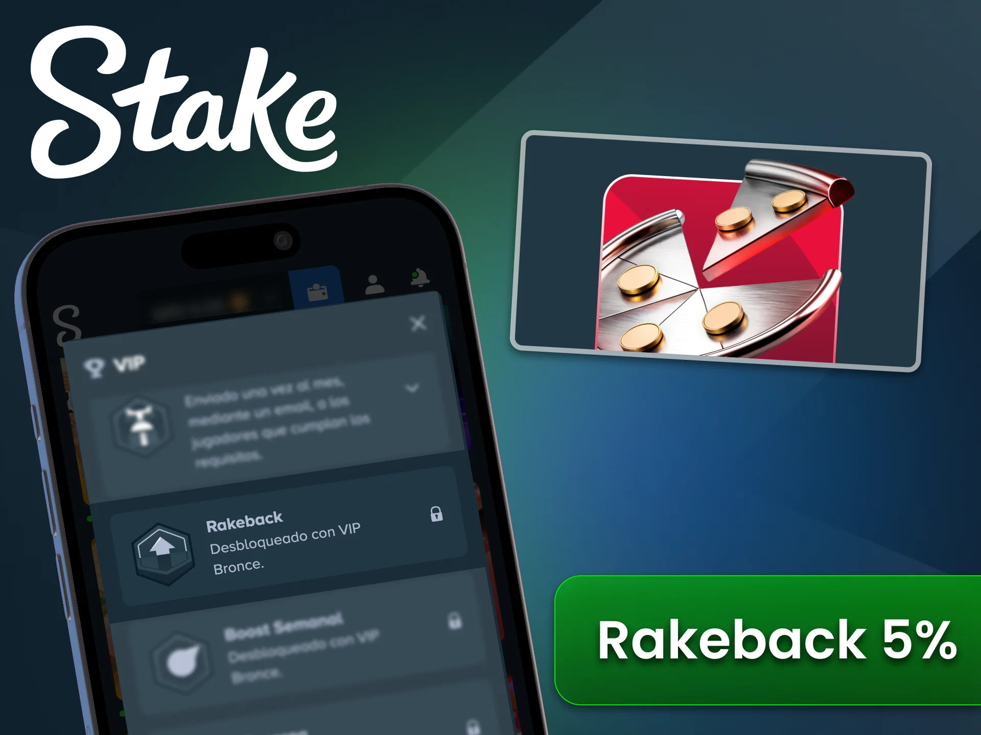 Disfrutá el programa de bienvenida de Stake con Rakeback en casino en vivo.