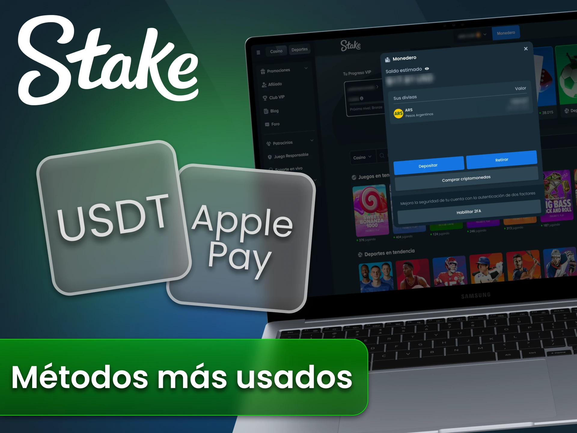 Elige tu método de pago preferido para realizar depósitos en Stake.