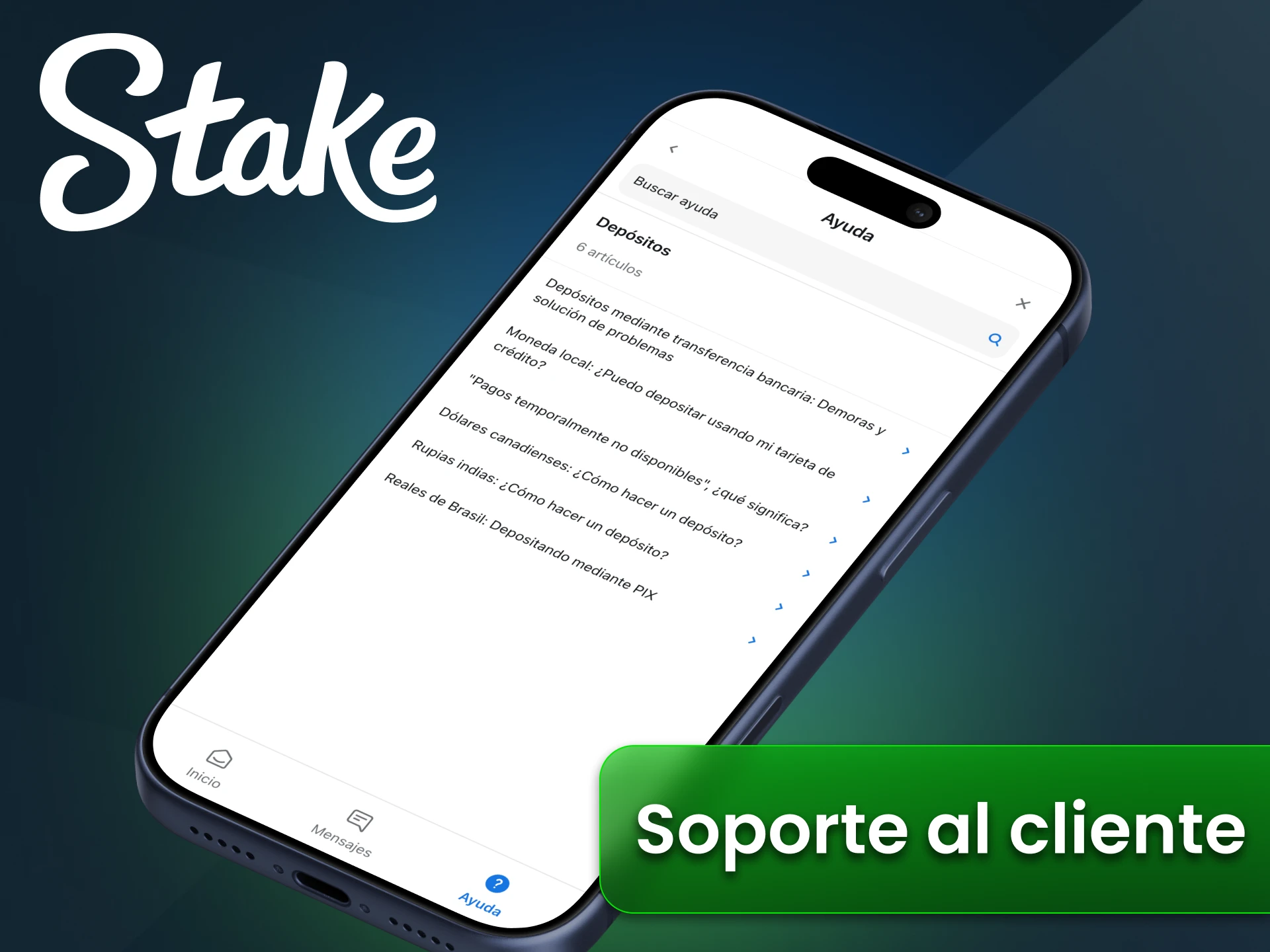 El servicio de atención al cliente de Stake incluye chat en vivo y correo electrónico.