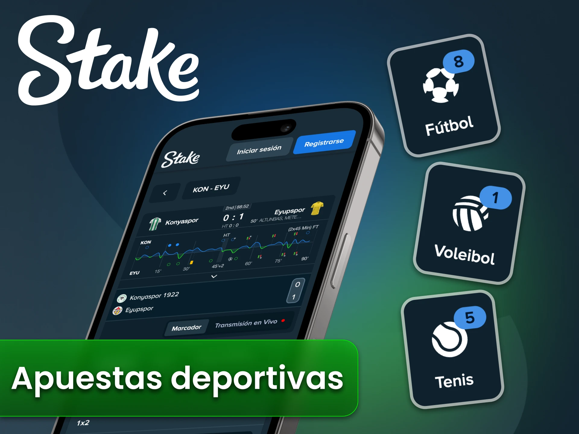La aplicación Stake ofrece apuestas deportivas previas al partido en múltiples ligas.