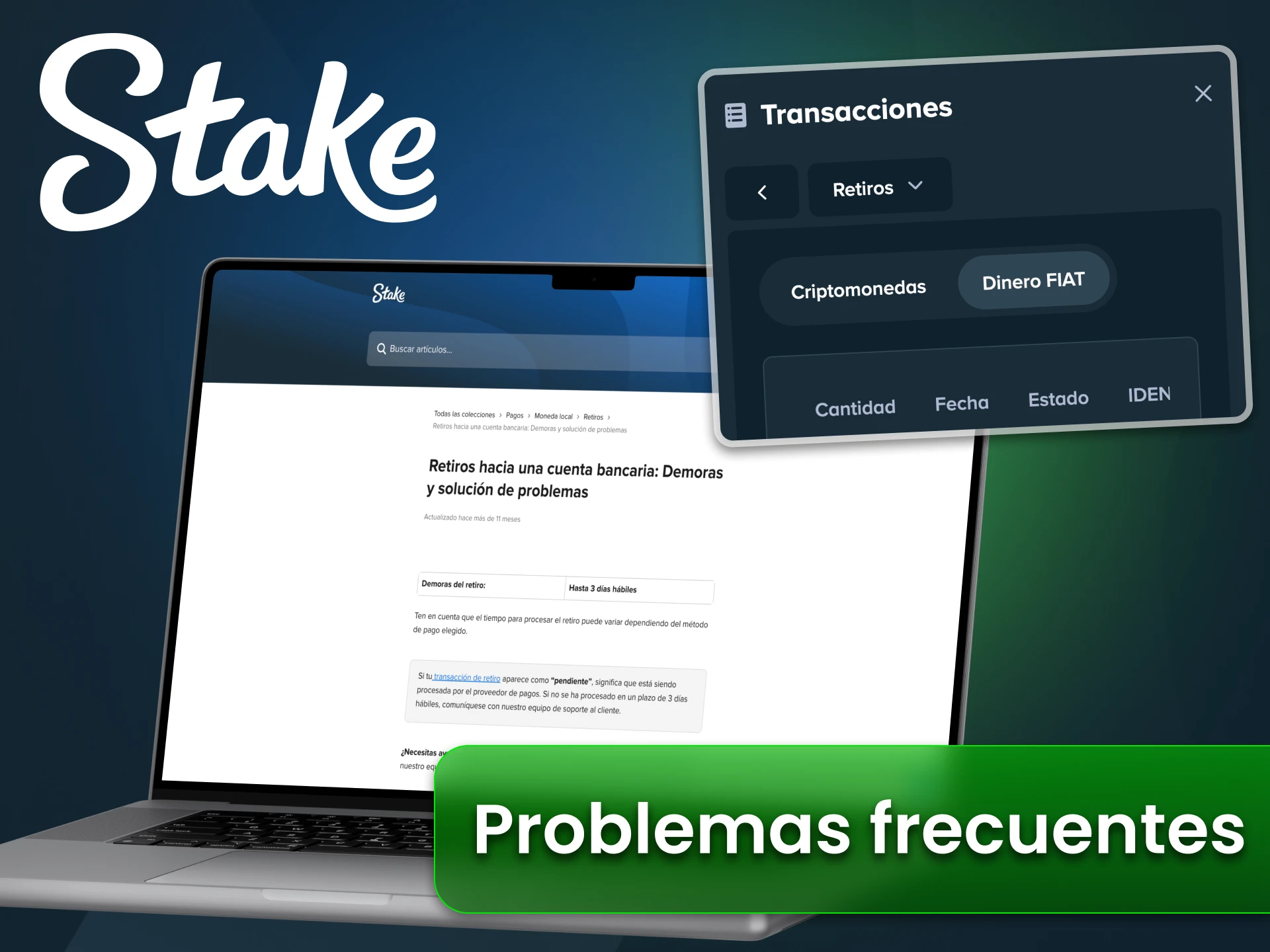 Familiarízate con algunos problemas comunes relacionados con los retiros en Stake.