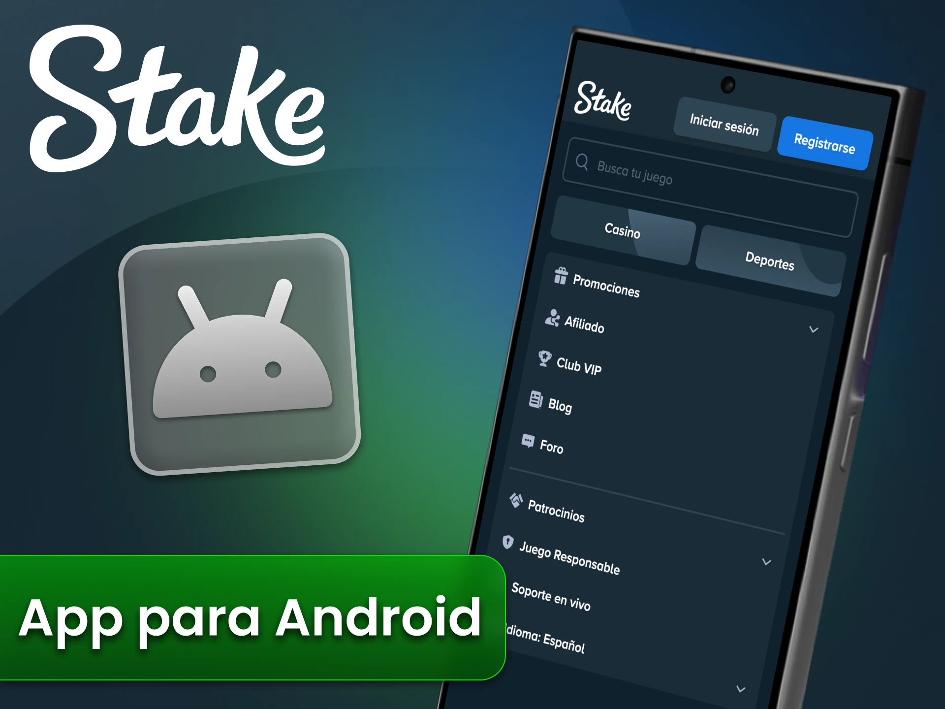 Descarga la aplicación oficial de Stake en tu smartphone Android.