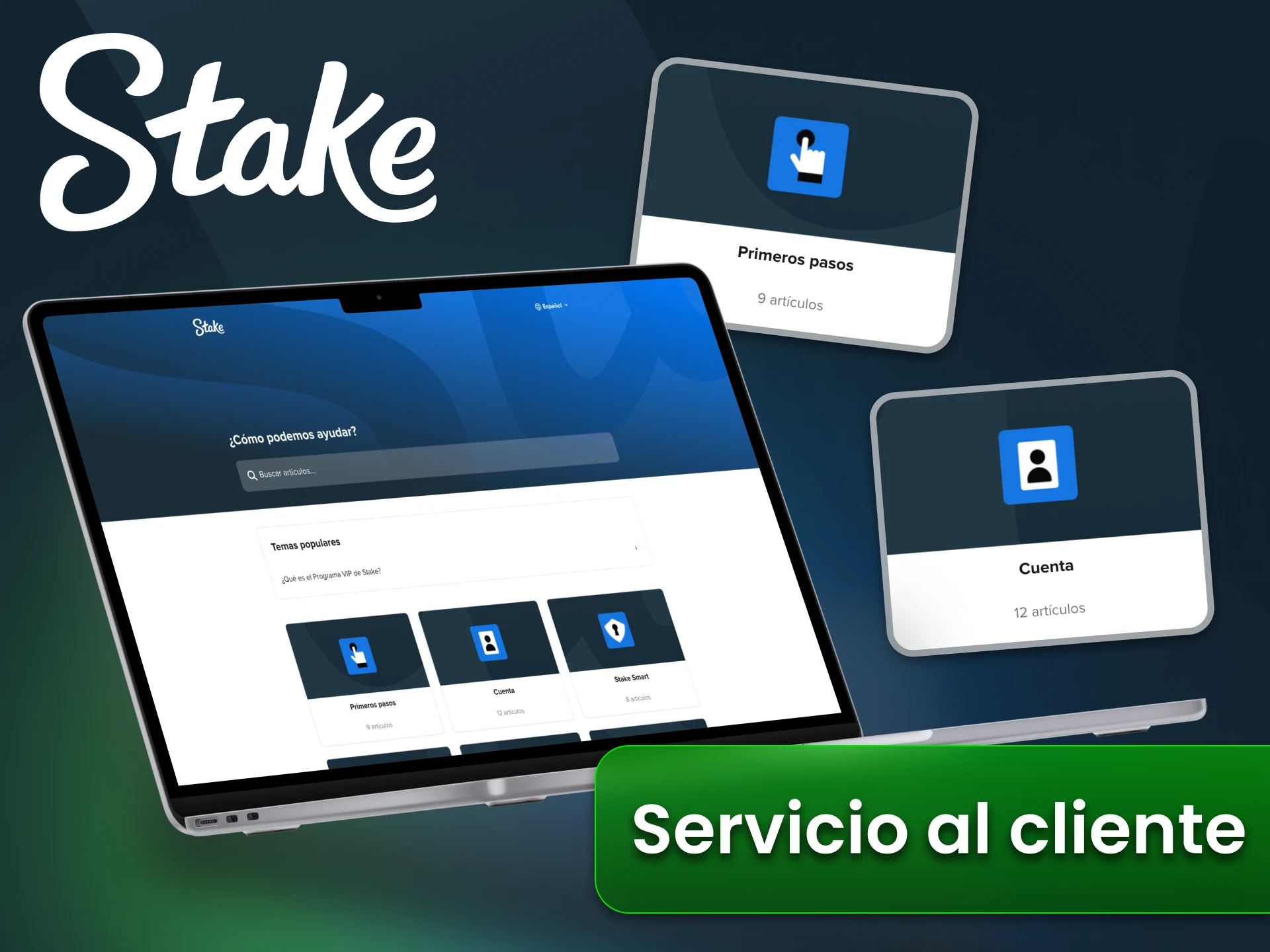 Utiliza el chat en vivo y el correo electrónico para obtener asistencia 24/7 de Stake.