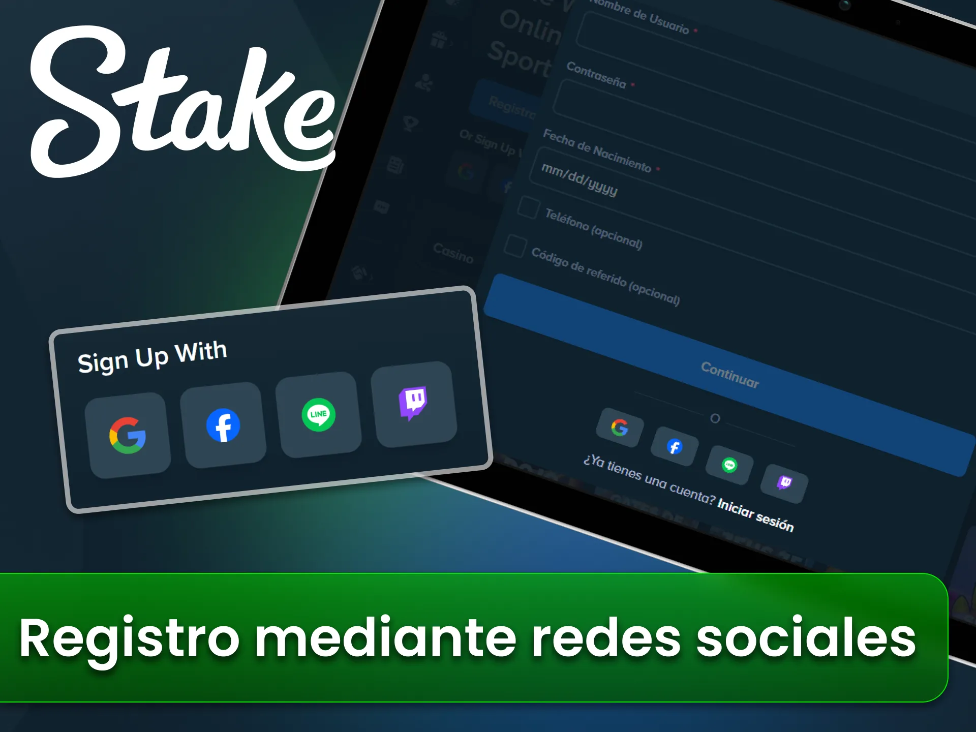 Vincula tus redes sociales en el sitio oficial de Stake Argentina.