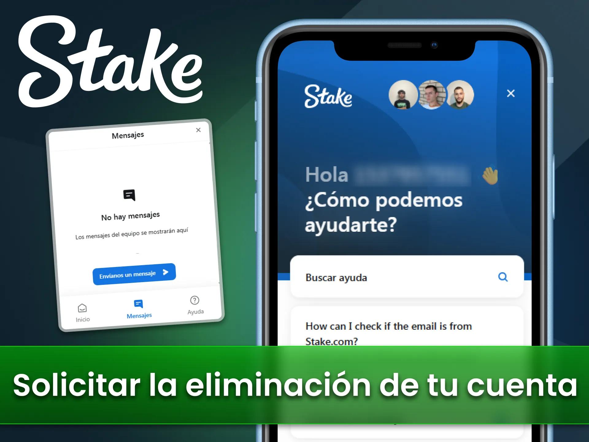 Solicita el cierre de cuenta en el sitio oficial Stake.
