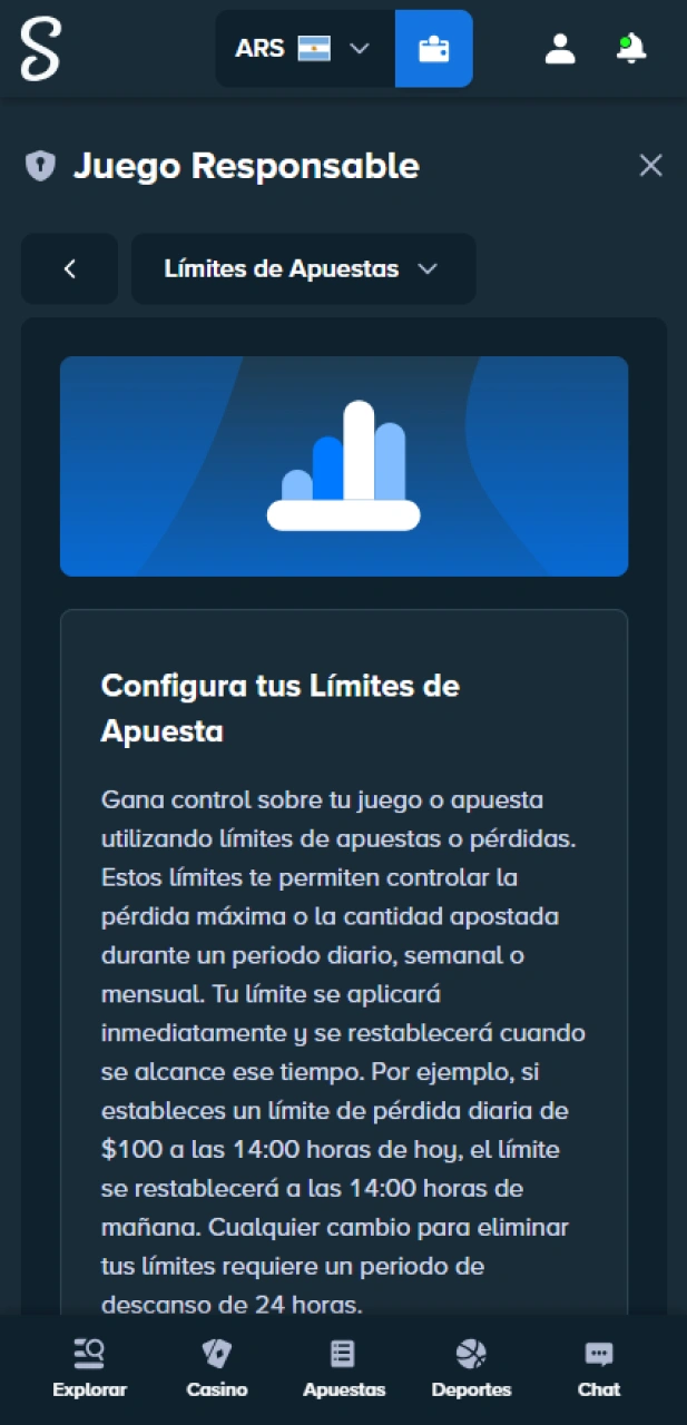 Define tu presupuesto de juego en el sitio oficial Stake Argentina.